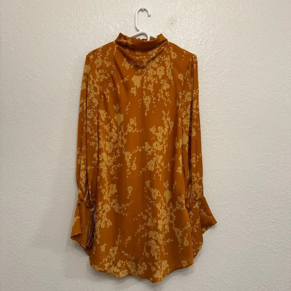 Free People Aries Floral Mini Dress Yellow Size Medium Fairy Retro Festival